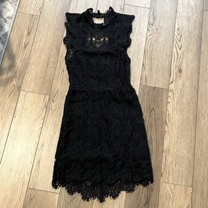 Free People black lace open back dress XS